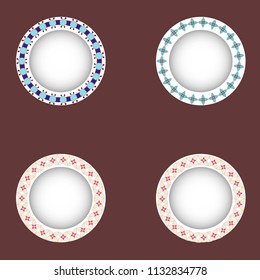 Illustration  ornament plate isolated - vector