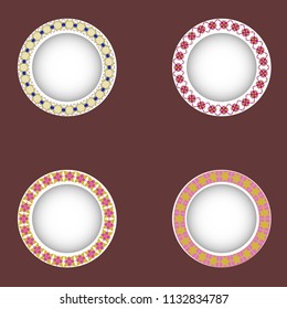 Illustration  ornament plate isolated - vector