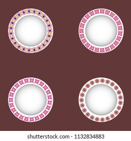 Illustration  ornament plate isolated - vector