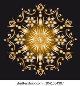 Illustration of ornamental golden background