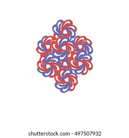 illustration of ornaments with floral elements,vector of red and blue ornament lines.