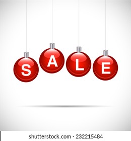 Illustration of ornaments with spelling the word SALE isolated on a white background.