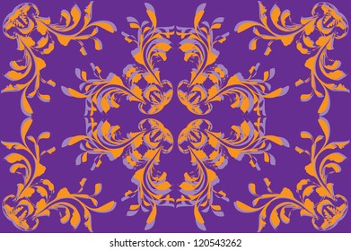 Illustration of ornate black and white pattern background.