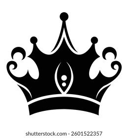 illustration of ornate crown silhouette icon vector 