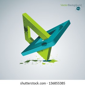 Illustration with orthogonal rhomb symbols.Unity concept.Vector.