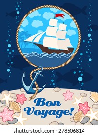 Illustration os the ship and the anchor