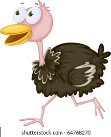 illustration of a ostrich on a white background