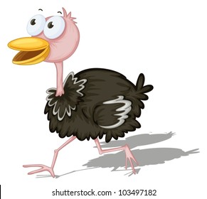 Illustration of an ostrich running
