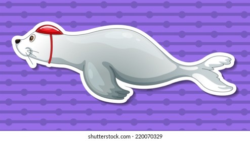 Illustration of an otter with background
