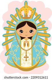 Illustration of Our Lady of Lujan, Argentina, Virgin Mary, Marian advocations, Immaculate Conception, religion