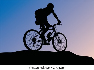 illustration with outdoor cyclist silhouette