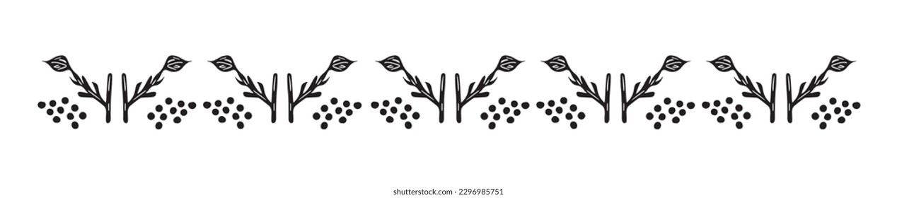 Illustration von Outdoor-Blattwerk aus Garten in Vektorbanner. Einfarbige, schwarz-weißes Blattwerk-Dekoration einzeln auf weißem Hintergrund. 