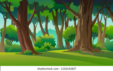 Illustration of an outdoor in the jungle and natural