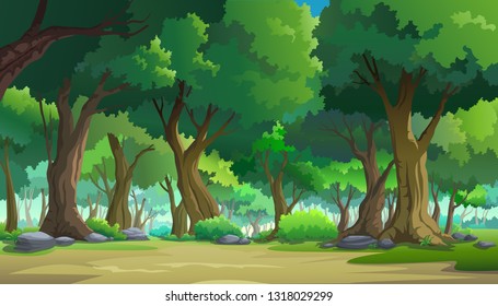 Illustration of an outdoor in the jungle and natural - Shutterstock ID 1318029299