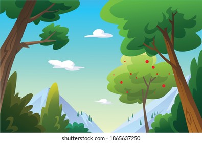 Illustration of an outdoor in the jungle and natural.