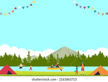 illustration of outdoor landscape and people