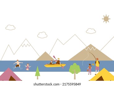 illustration of outdoor landscape and people