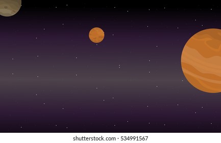 Illustration outer space landscape collection