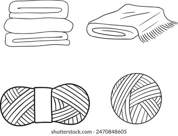 Illustration outline for coloring books of bedsheets and wool