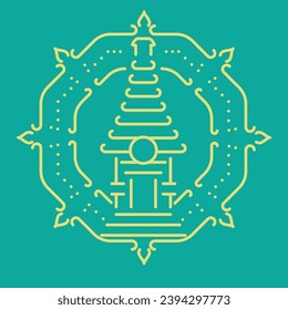 illustration of the outline of the temple and chakra