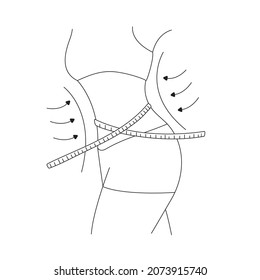 illustration outline weight loss. linear icon. waist, waistline
