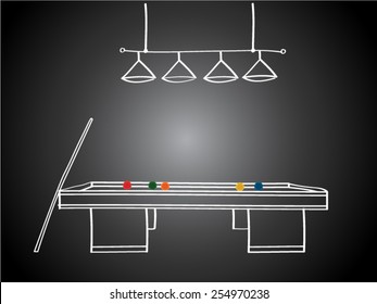 Illustration Outlines pool. Abstract hand drawn