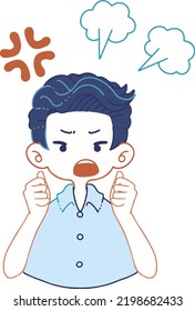 Illustration of an outraged person