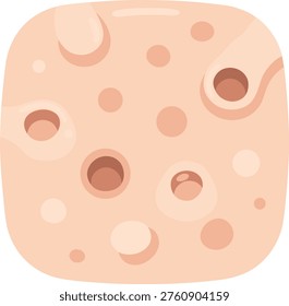Illustration of an oval skin surface with prominent enlarged pores, representing oily skin texture for beauty and skincare themes