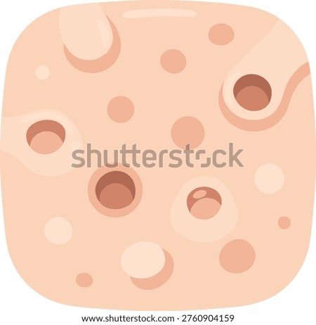 Illustration of an oval skin surface with prominent enlarged pores, representing oily skin texture for beauty and skincare themes