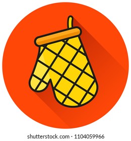 Illustration of oven glove circle icon concept
