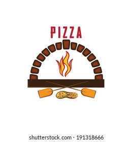  illustration of oven with pizza