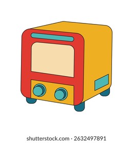 Projeto único retro quente forno ilustração com fundo em branco