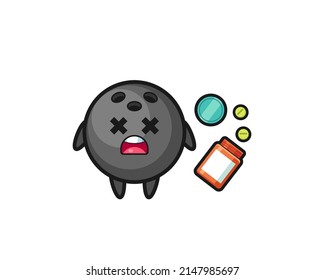 illustration of overdose bowling character , cute design