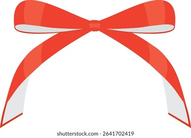 Illustration of overlapping red and white ribbons