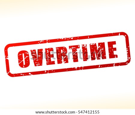 Illustration of overtime text buffered on white background