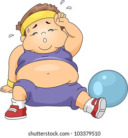 Illustration eines übergewichtigen Jungen
