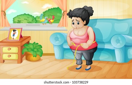 Illustration of an overweight woman