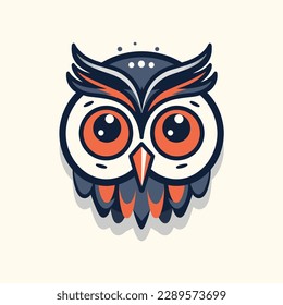 An illustration of an owl with Big eyes, Illustration, Vector Art