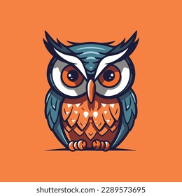 An illustration of an owl with captivating eyes, Illustration, Vector Art