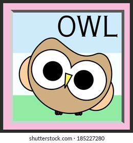 illustration owl cartoon style vector file