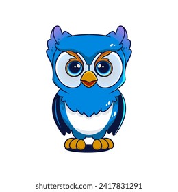illustration of the owl character  cute, friendly, and charming.