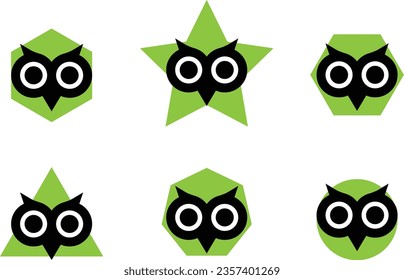 Illustration of an owl in different shapes