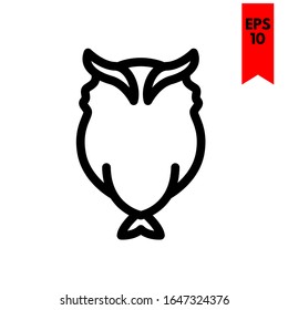 ilustración de icono plano de búho