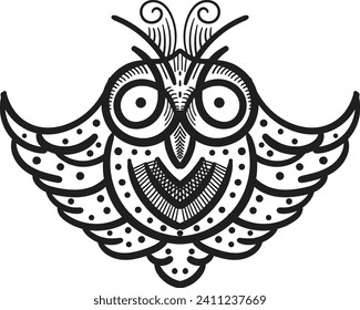 illustration of owl line art style 
