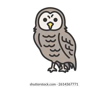 Illustration of an owl (line drawing color).