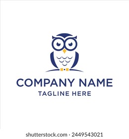 Illustration Owl logo design with Two colour concept, vector