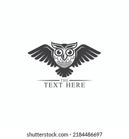 illustration of owl, nocturnal bird, vector art.