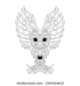 
illustration of owl with ornament style