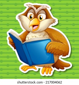 illustration of an owl reading a book