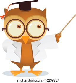 illustration of owl teaching